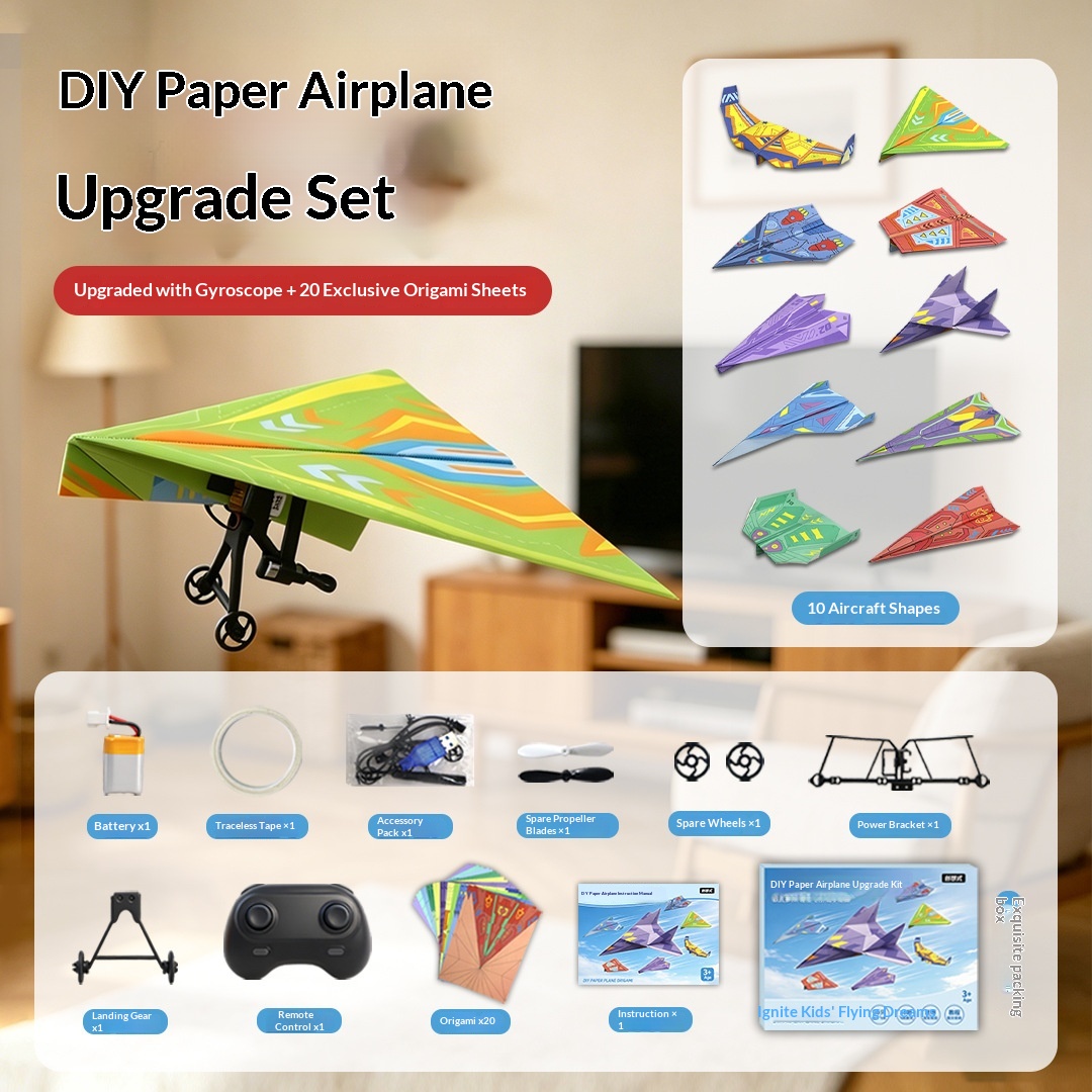Model Kit Expert - Kit Tenaga Pesawat Kertas DIY, Ringan,