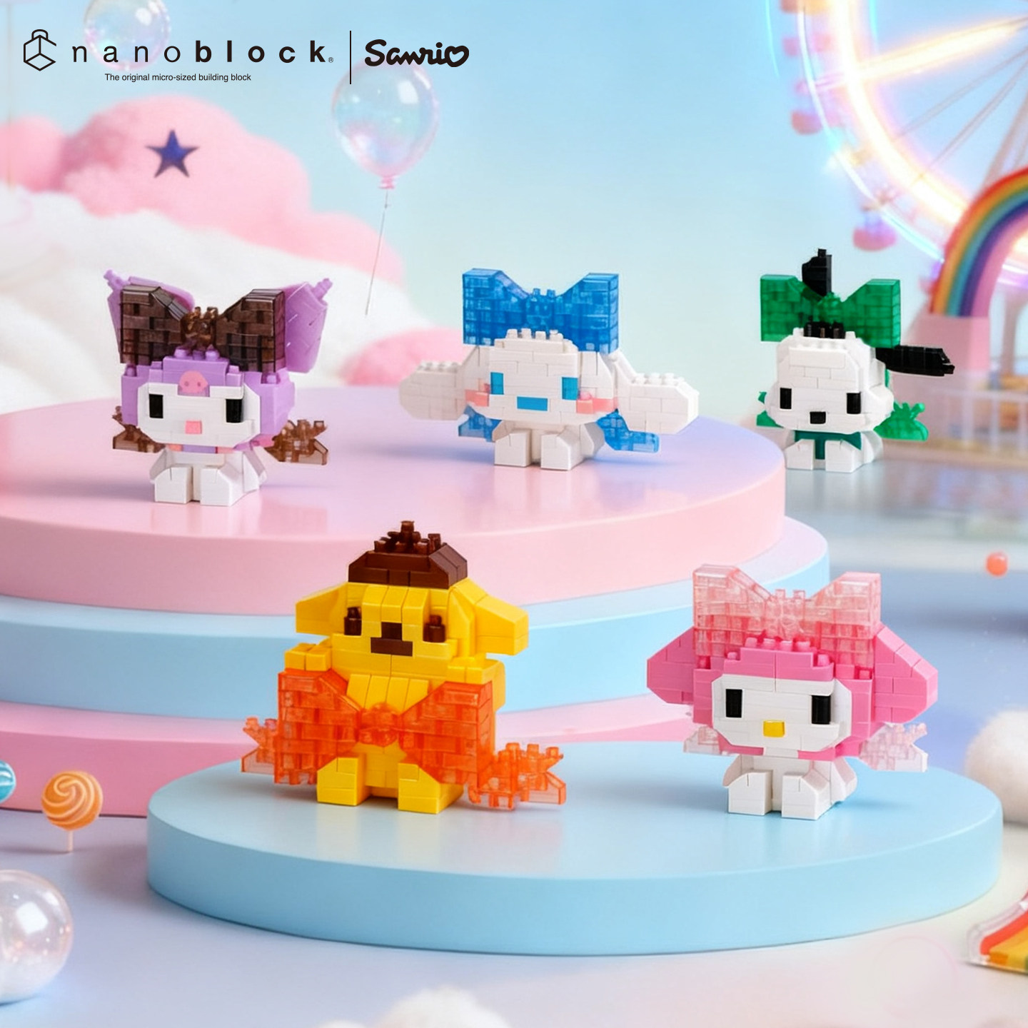 Model Kit Anime Girl - Nanoblock Sanrio Blok Bangunan Mikro Asli