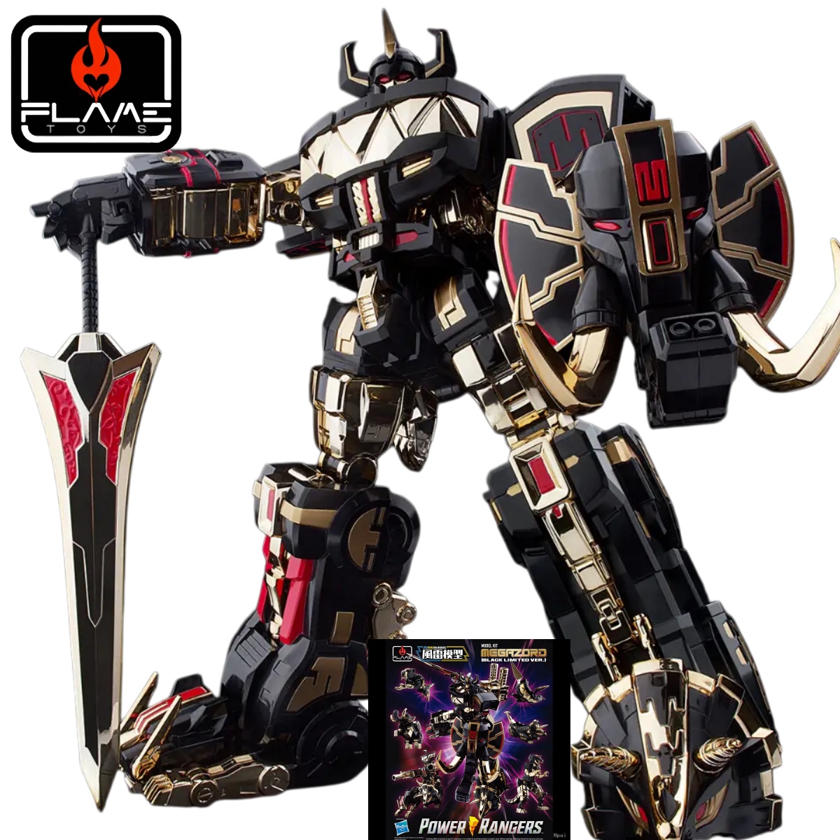 Model Kit Power Rangers - Flame Toys Furai Model Megazord Black