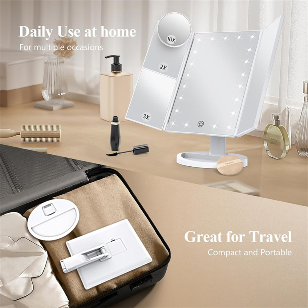 Cermin Rias Lipat Kamar Mandi, - Magnifier With Light ulasan dan harga