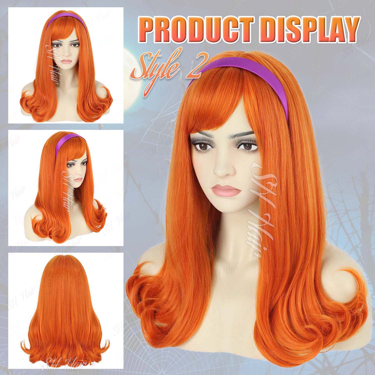 Wig Oranye Keriting Panjang Si - Magnifier With Light ulasan dan harga